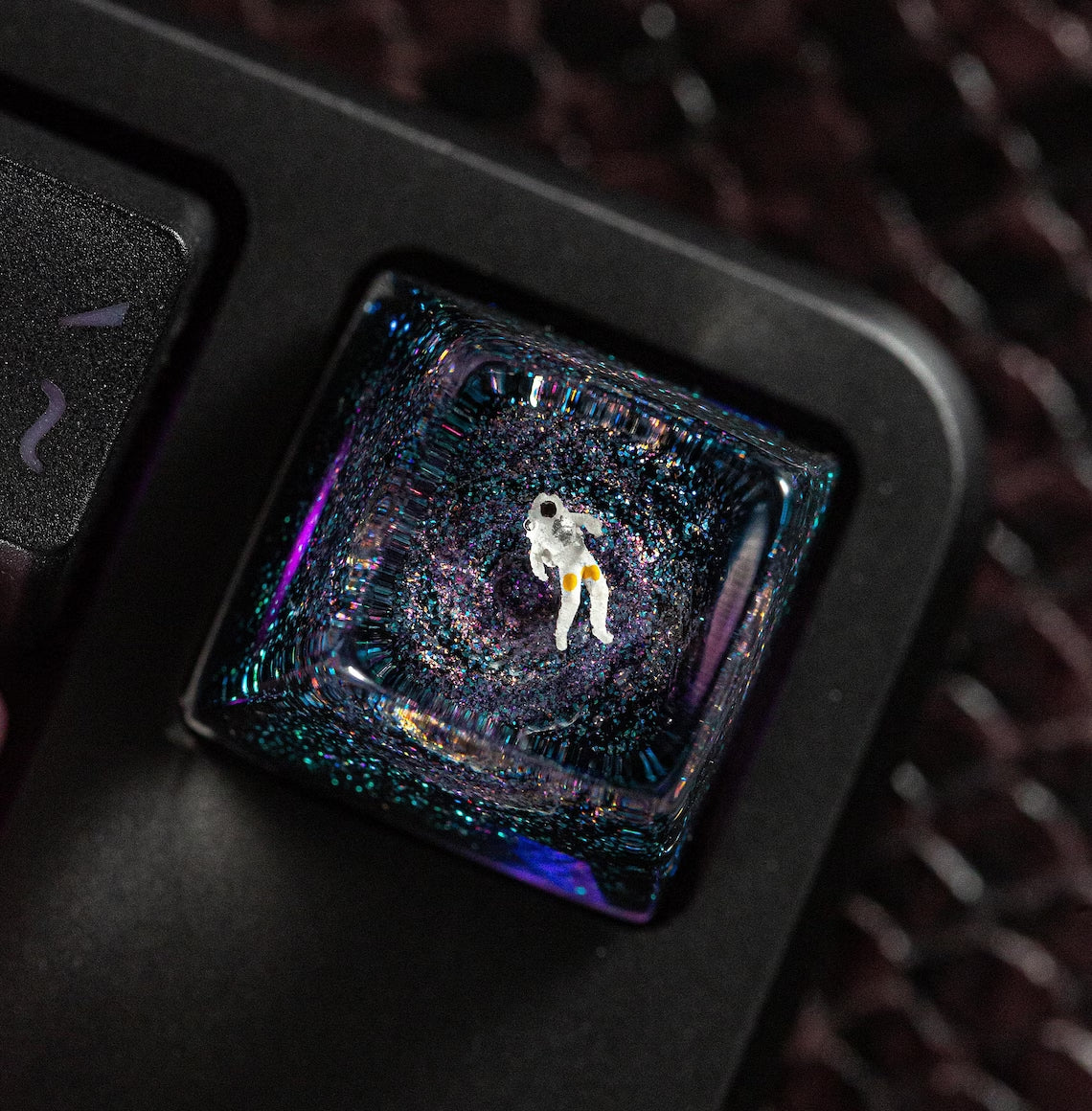 Interstellar Space Resin Keycap, Galaxy Astronaut Resin keycap