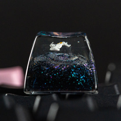 Interstellar Space Resin Keycap, Galaxy Astronaut Resin keycap