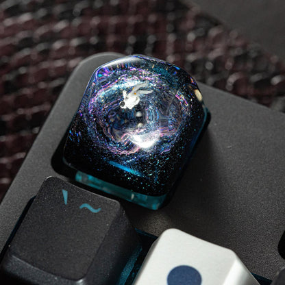 Interstellar Space Resin Keycap, Galaxy Astronaut Resin keycap