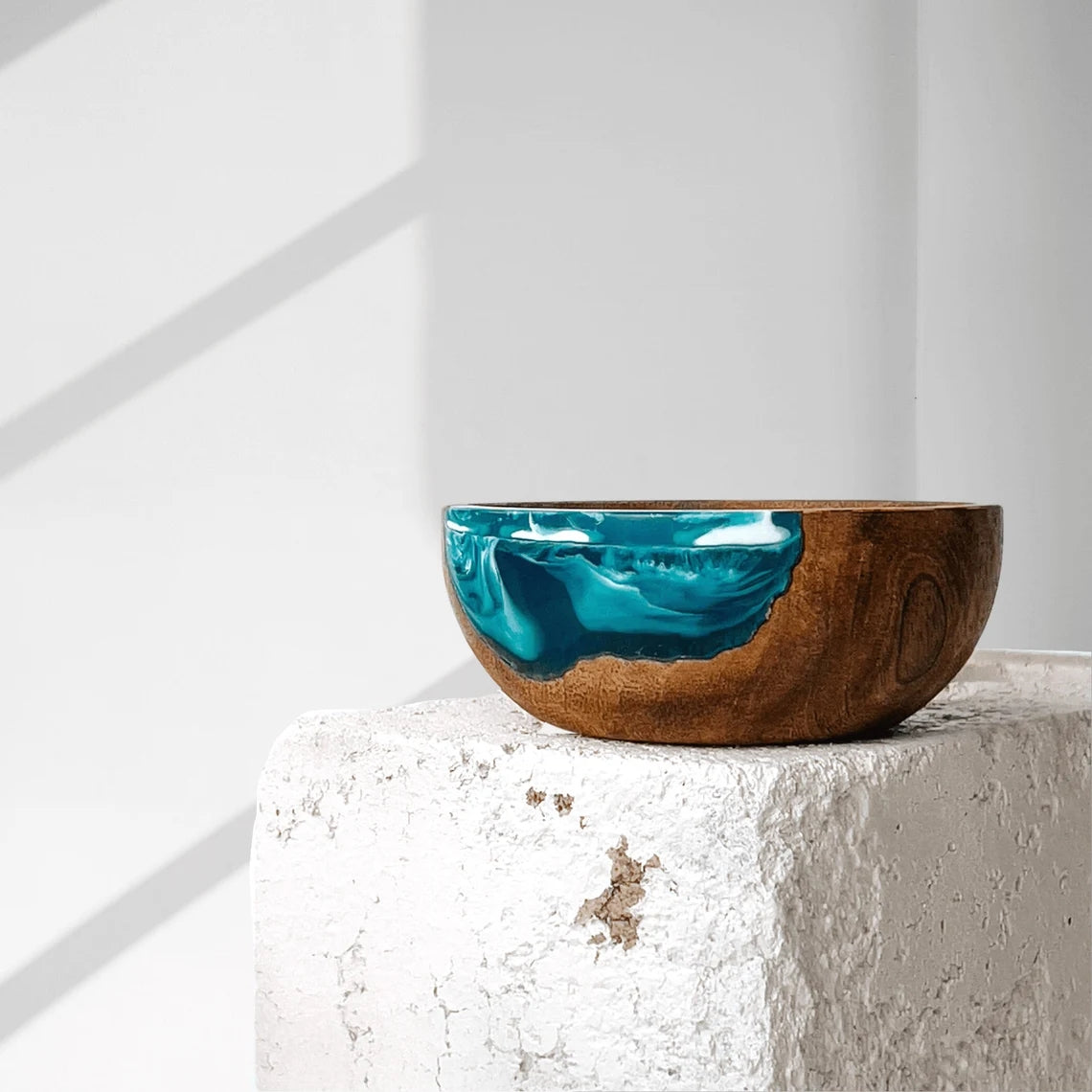 Resin and Wood Decorative Bowl