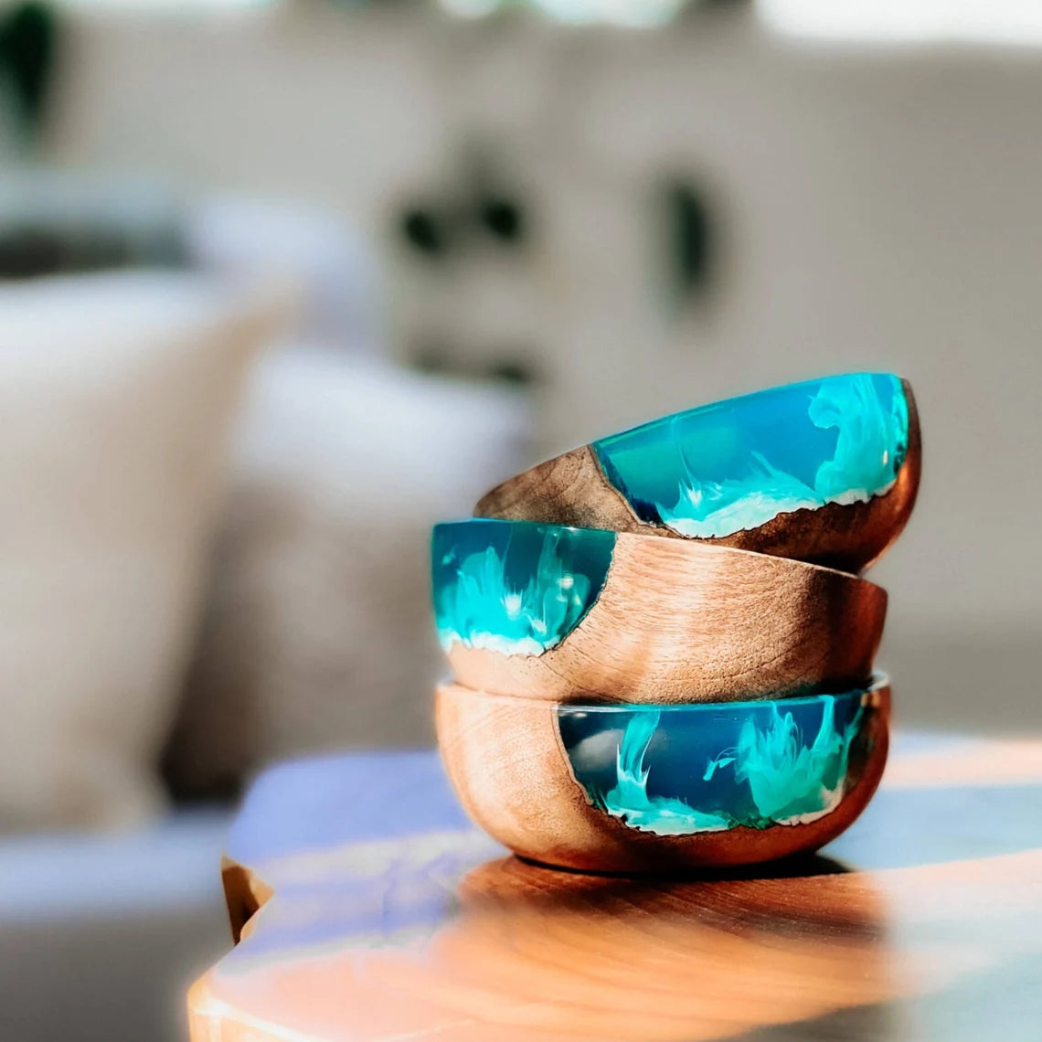 Resin and Wood Decorative Bowl