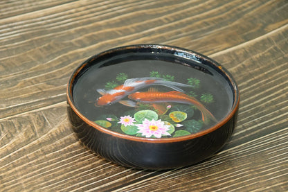 5 Inch Manual Drawing Koi Aquarium, Epoxy Resin Mini Aquarium Landscape