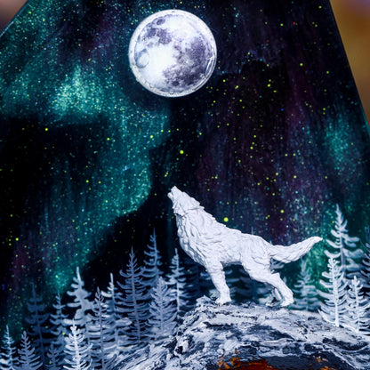 Aurora Borealis Lamp Howling Wolf Northern Night Light