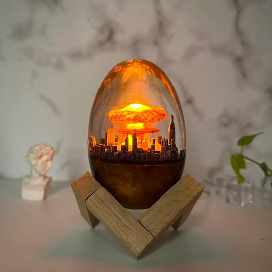 Resin diorama,Atomic bomb resin night Light