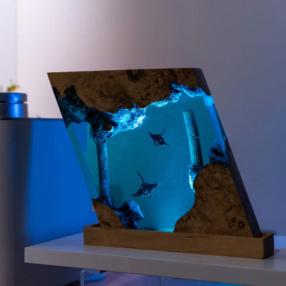 Manta Rays Epoxy Resin Night Light