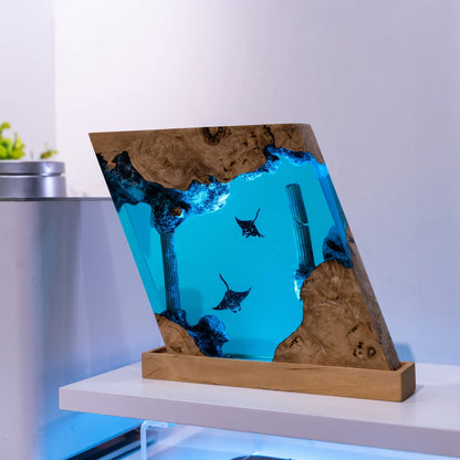 Manta Rays Epoxy Resin Night Light