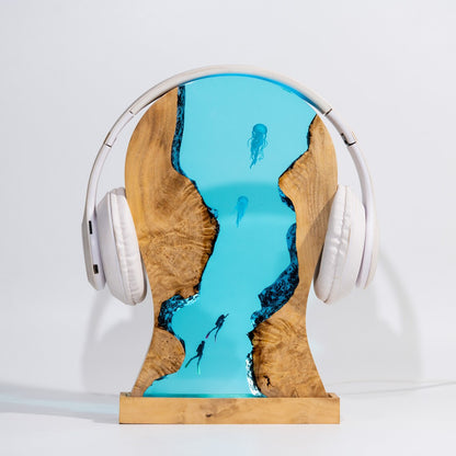 Headphone Stand Epoxy Resin Lamp