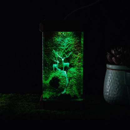 Deer and Landscape Resin Night Light