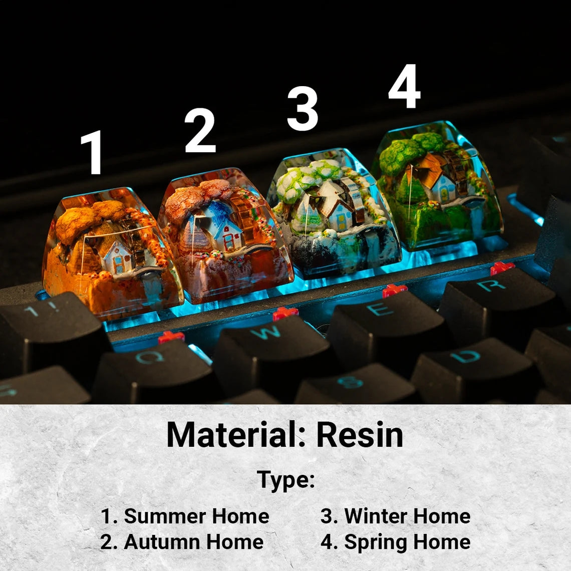 4 Seasons Resin Keycap, Custom Resin Esc Keycaps