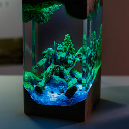 BROKEN GUNDAM in Deep Ocean Resin Lamp