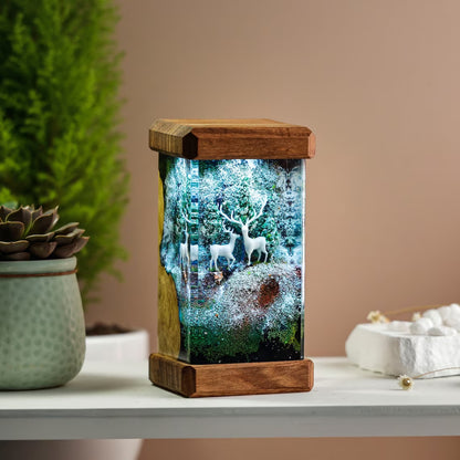 Deer and Landscape Resin Night Light