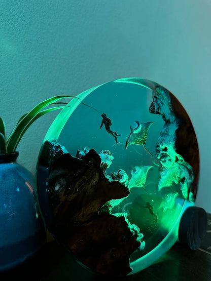 Malta and Scuba driver Resin Lamp