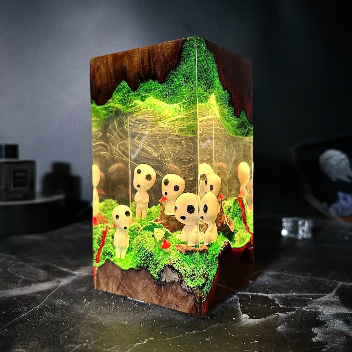 Custom Kodama Forest Spirits Resin Lamp