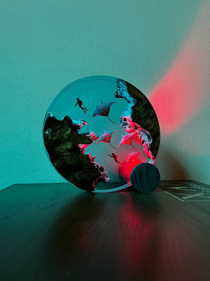 Malta and Scuba driver Resin Lamp