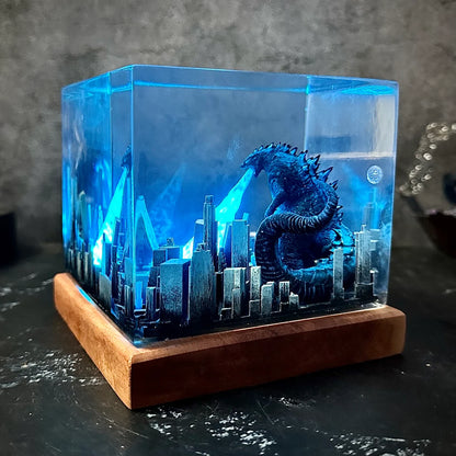 Godzilla Custom Resin Cube Night Light