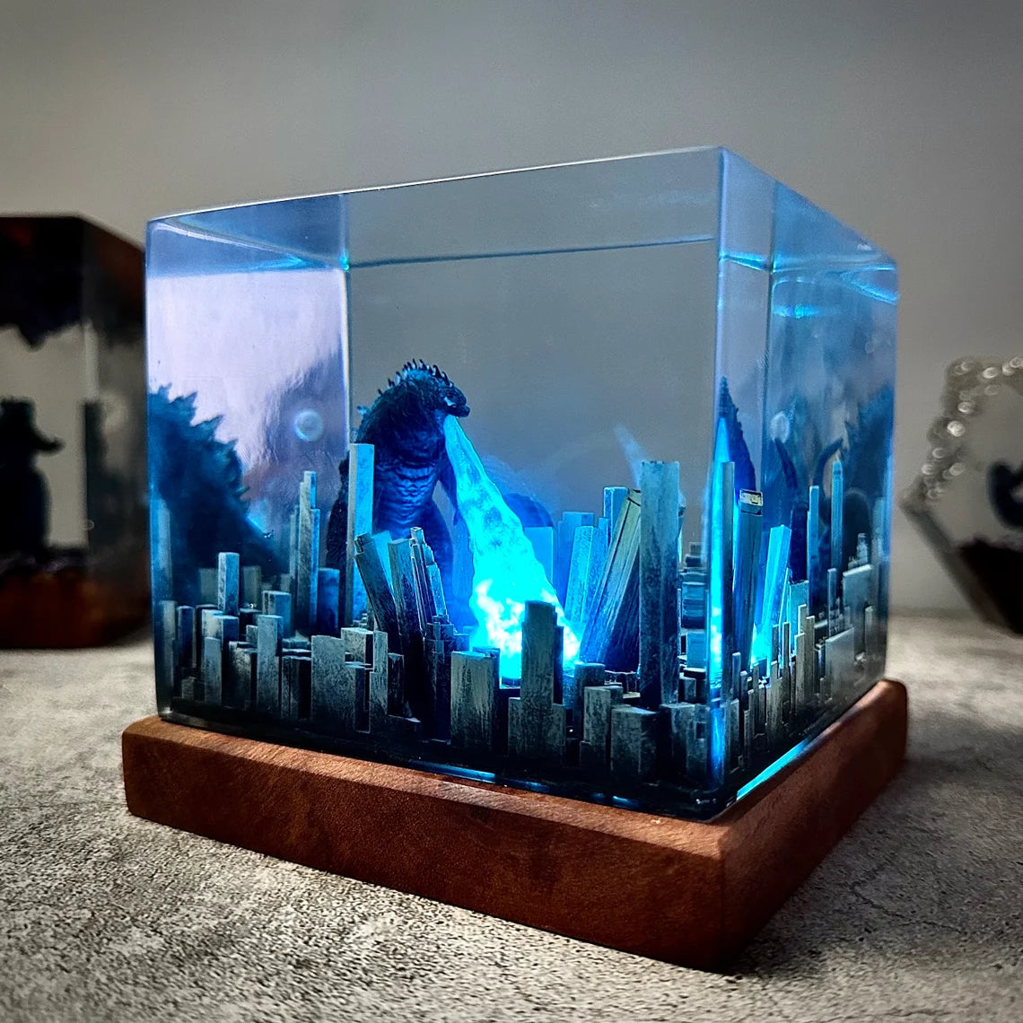 Godzilla Custom Resin Cube Night Light