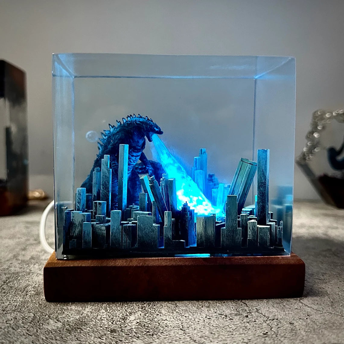 Godzilla Custom Resin Cube Night Light