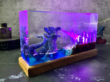 Monster Resin Lamp, Godzilla Custom Resin Night Light