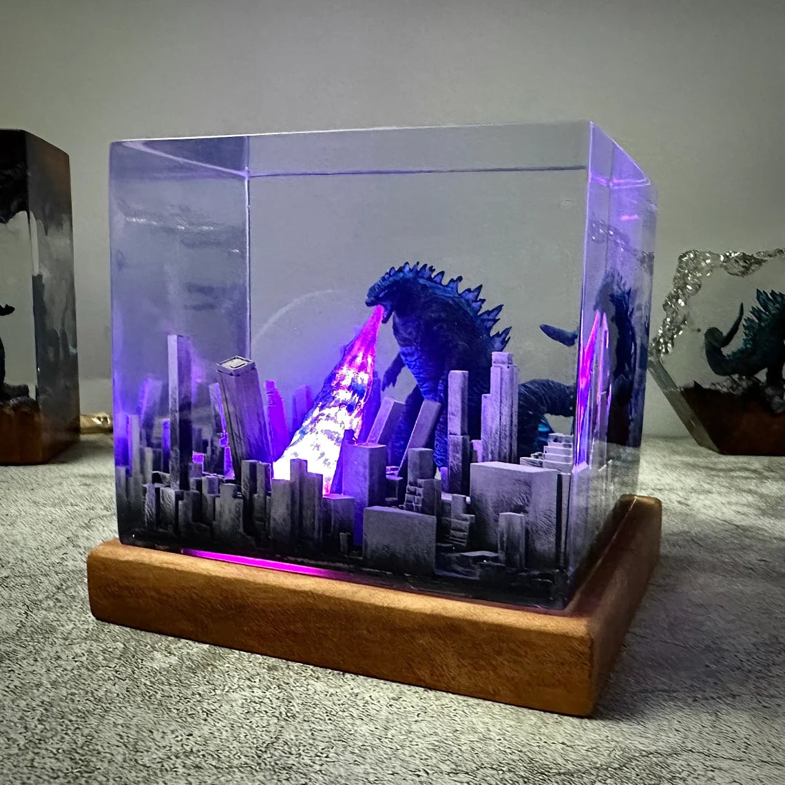 Godzilla Custom Resin Cube Night Light