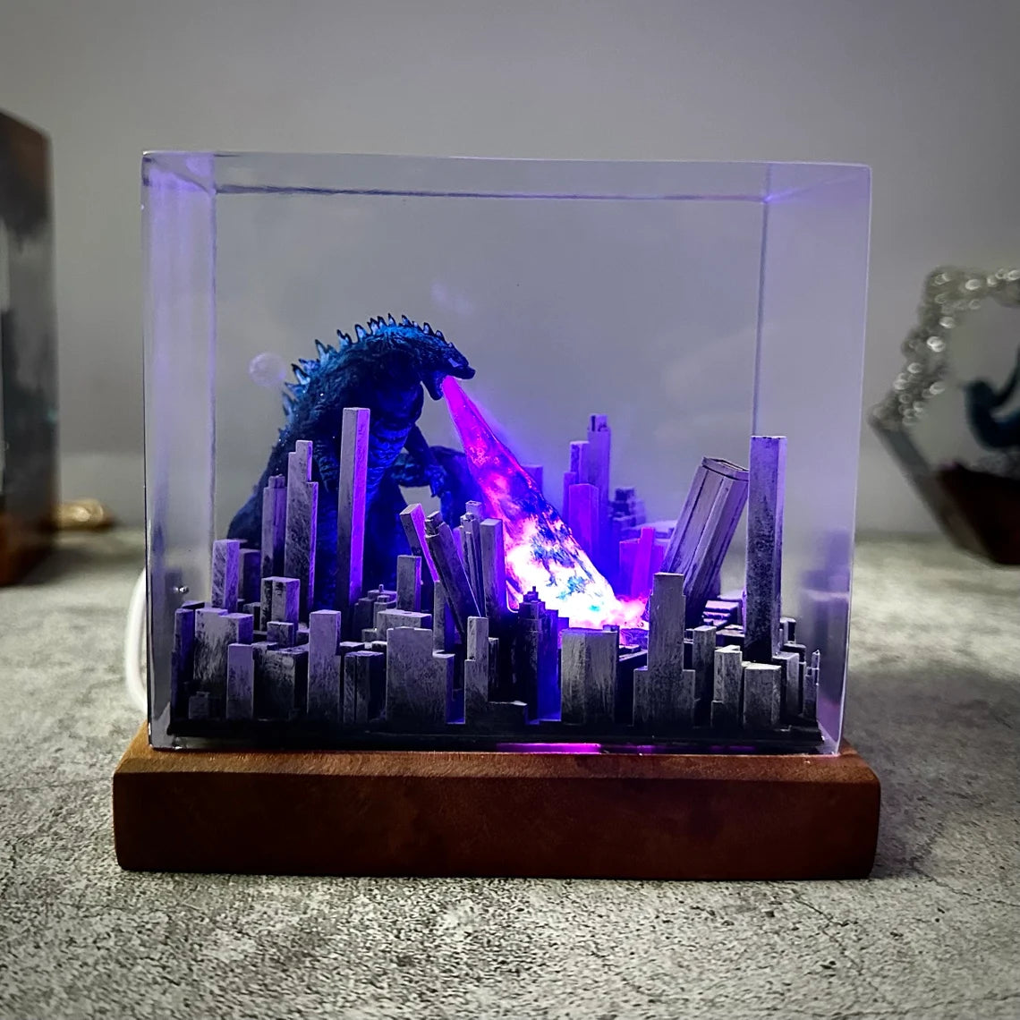 Godzilla Custom Resin Cube Night Light