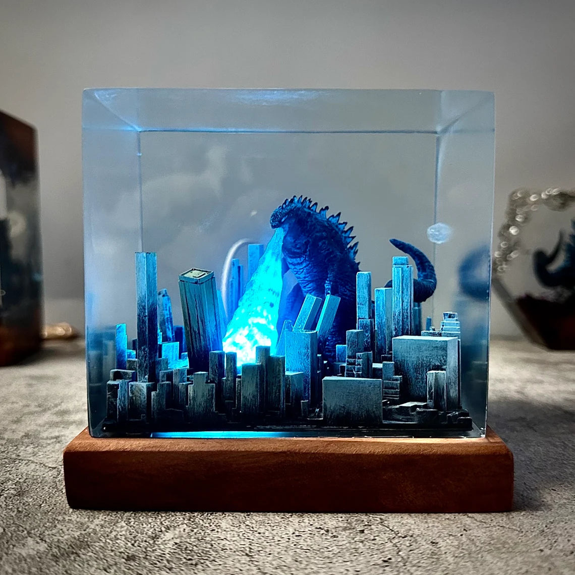 Godzilla Custom Resin Cube Night Light