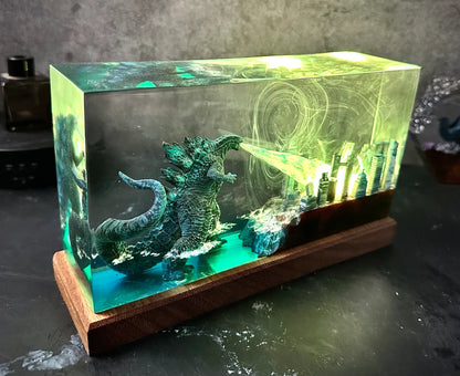 Monster Resin Lamp, Godzilla Custom Resin Night Light