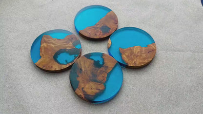 Custom Epoxy Resin Burl Wood Coasters