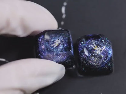 Interstellar Space Resin Keycap, Galaxy Astronaut Resin keycap